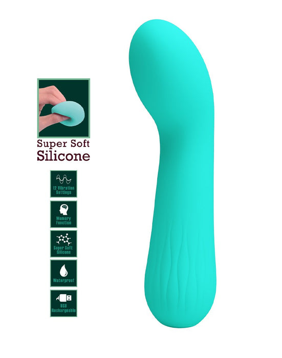 Pretty Love - Faun - Buigzame G-Spot Vibrator - Turquoise-Erotiekvoordeel.nl