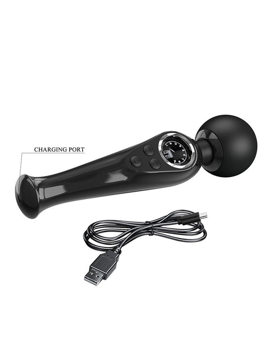 Pretty Love - Skyler - Wand Vibrator - Met LCD Display - Zwart-Erotiekvoordeel.nl