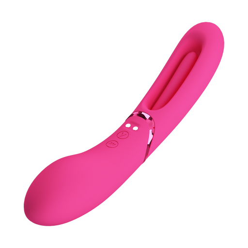 Pretty Love - Romance Lexie - Vibrator met Wiebelend Tongetje - Roze-Erotiekvoordeel.nl