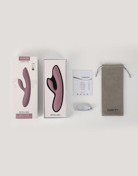 SVAKOM - Trysta Neo - Interactieve Rabbit Vibrator met G-Spot Balletje - Pink-Erotiekvoordeel.nl