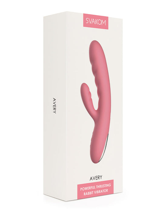 Svakom - Avery - Stotende Rabbit Vibrator - Strawberry Pink-Erotiekvoordeel.nl