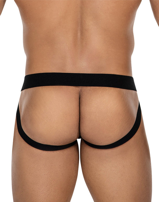 Cut4Men - Jock Snap - Jockstrap met Drukknoopjes - PU-Leder - Zwart-Erotiekvoordeel.nl