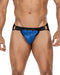 Cut4Men - Jock Snap - Jockstrap met Drukknoopjes - PU-Leder - Blauw/Zwart-Erotiekvoordeel.nl