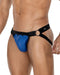 Cut4Men - Jock Snap - Jockstrap met Drukknoopjes - PU-Leder - Blauw/Zwart-Erotiekvoordeel.nl