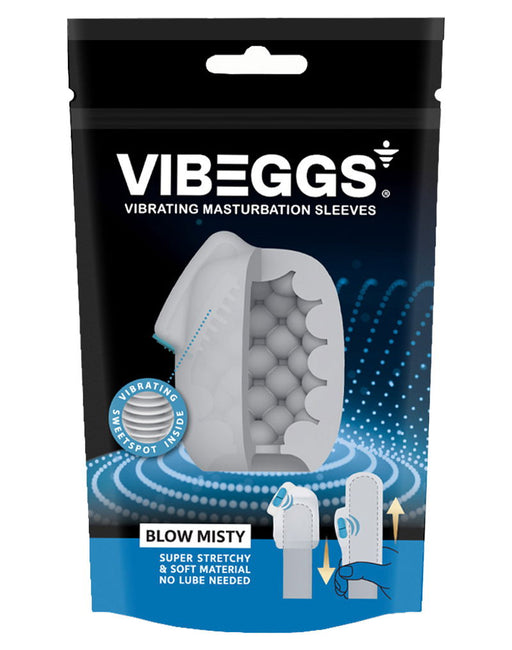 VIBEGGS - Blow Misty - Vibrerende Masturbatie Sleeve èn Vinger Vibrator - Wit-Erotiekvoordeel.nl