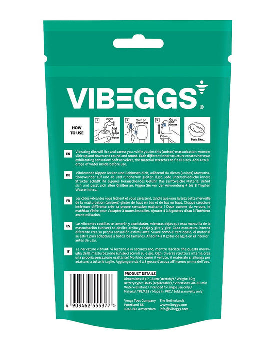 VIBEGGS - Ribs Delight - Vibrerende Masturbatie Sleeve èn Vinger Vibrator - Wit-Erotiekvoordeel.nl