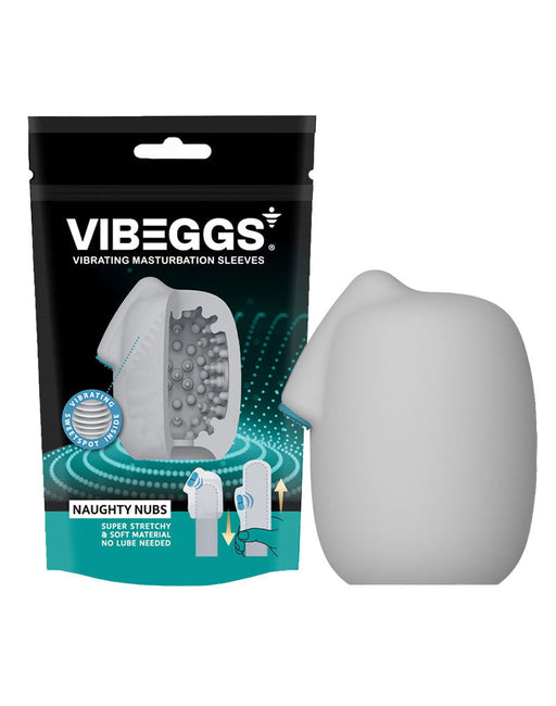 VIBEGGS - Naughty Nubs - Vibrerende Masturbatie Sleeve èn Vinger Vibrator - Wit-Erotiekvoordeel.nl