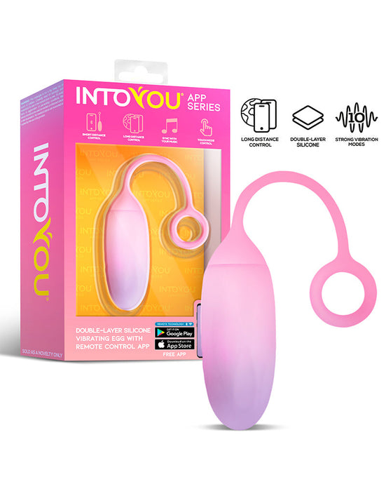 Intoyou - Vibrerend Eitje met App Control - Roze/Blauw-Erotiekvoordeel.nl