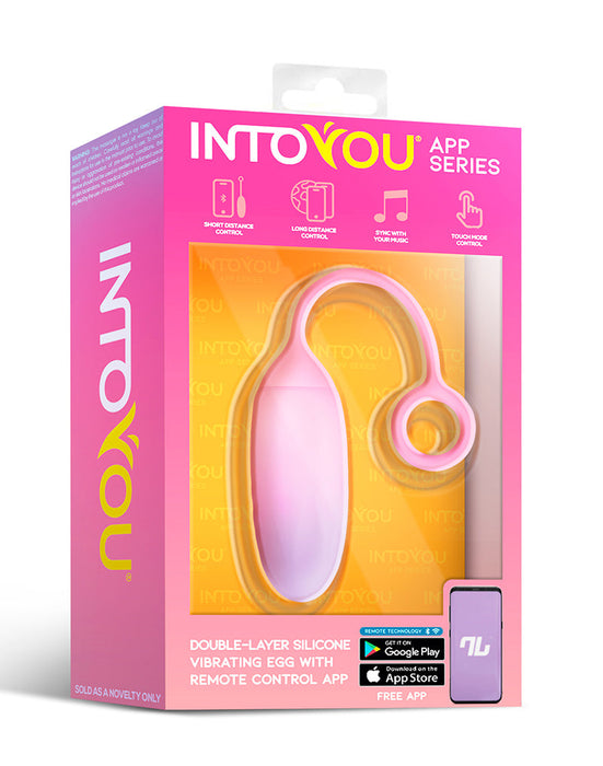 Intoyou - Vibrerend Eitje met App Control - Roze/Blauw-Erotiekvoordeel.nl