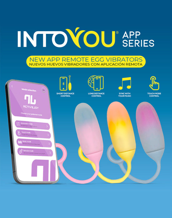 Intoyou - Vibrerend Eitje met App Control - Roze/Blauw-Erotiekvoordeel.nl