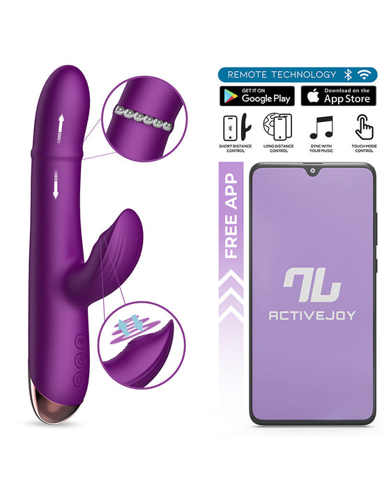 Intoyou - Sendel - Rabbit Vibrator met Bewegende Kralenring en App Control - Paars-Erotiekvoordeel.nl