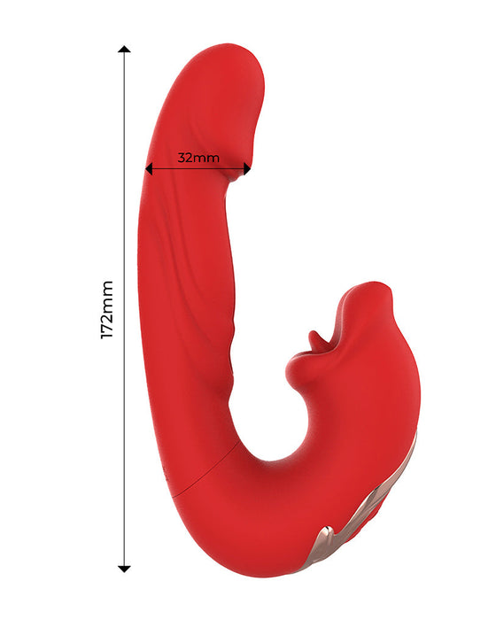 Intoyou - Mouty - Bitting & Flipping Rabbit Vibrator met App - Rood-Erotiekvoordeel.nl