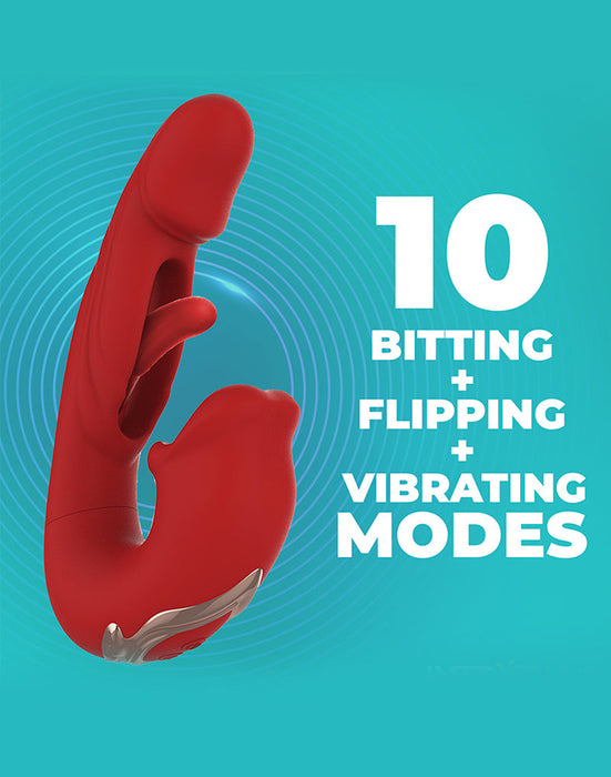 Intoyou - Mouty - Bitting & Flipping Rabbit Vibrator met App - Rood-Erotiekvoordeel.nl