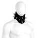 Kiotos - Hoge Posture Collar met Bouten en Moeren - Leder - Zwart-Erotiekvoordeel.nl