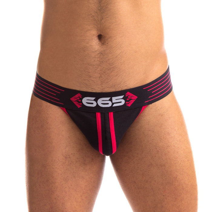 665 - Rally Jockstrap -Verkrijgbaar in 5 maten - Zwart/Rood