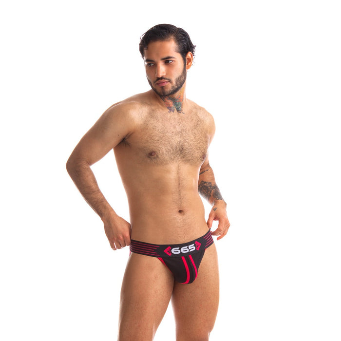 665 - Rally Jockstrap -Verkrijgbaar in 5 maten - Zwart/Rood