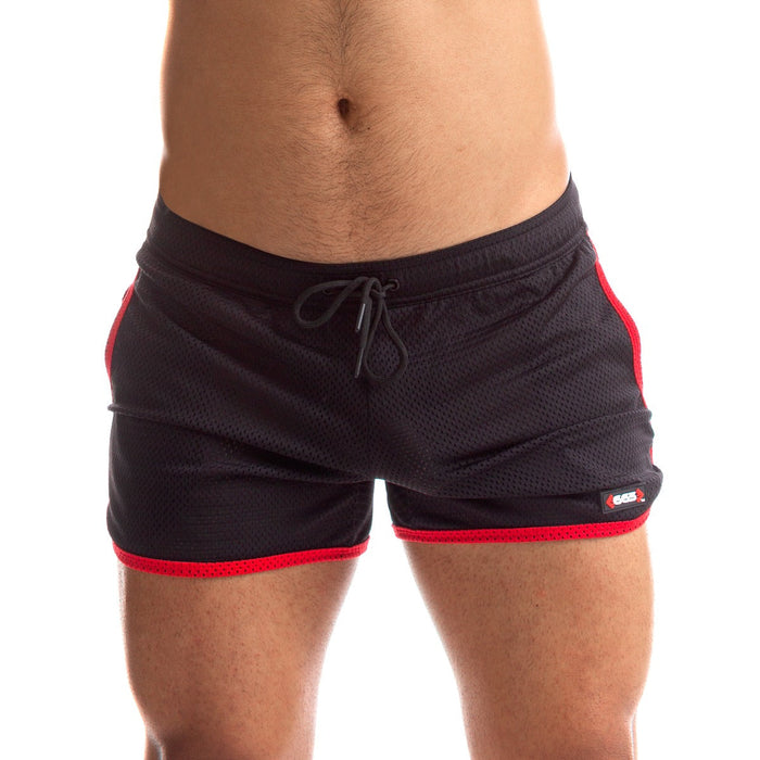 665 - Rally Shorts - Verkrijgbaar in 5 maten - Zwart/rood