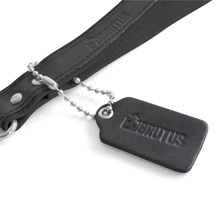 Brutus - Korte Lederen Bondage Leash - Zwart-Erotiekvoordeel.nl