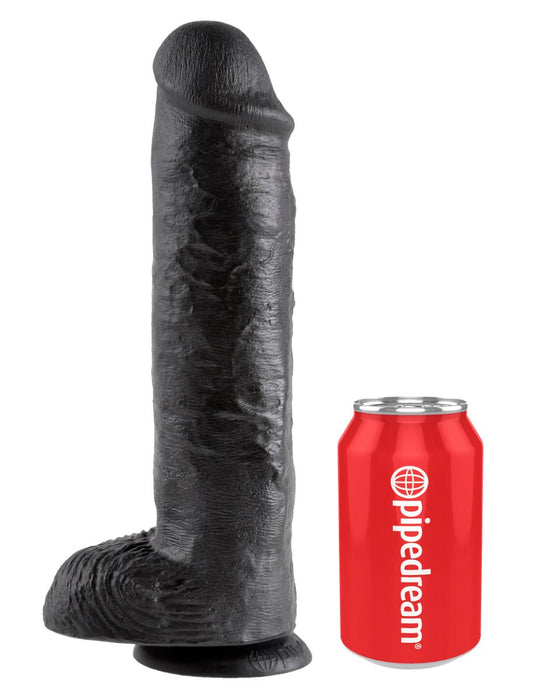 Pipedream - King Cock - Dildo met Balzak - 28 cm - Zwart-Erotiekvoordeel.nl