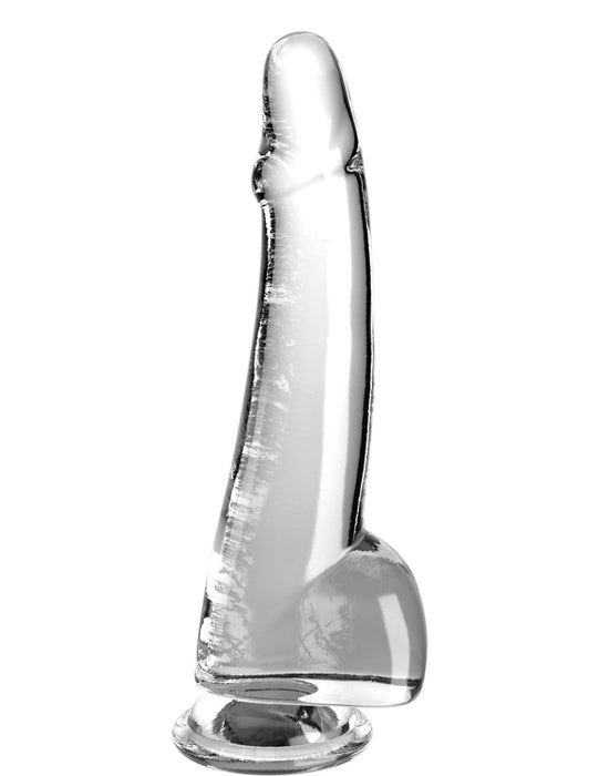 Pipedream - King Cock - Dildo met Balzak - 25,5 cm - Transparant-Erotiekvoordeel.nl