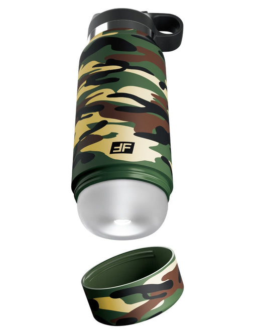 Pipedream - PDX Plus Fap Flask - Happy Camper Discreet Stroker - Frosted/Camouflage-Erotiekvoordeel.nl