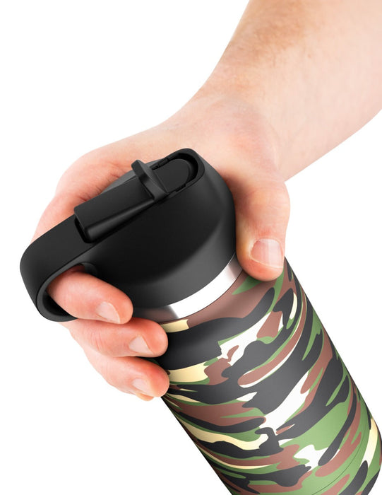 Pipedream - PDX Plus Fap Flask - Happy Camper Discreet Stroker- Frosted/Camouflage-Erotiekvoordeel.nl