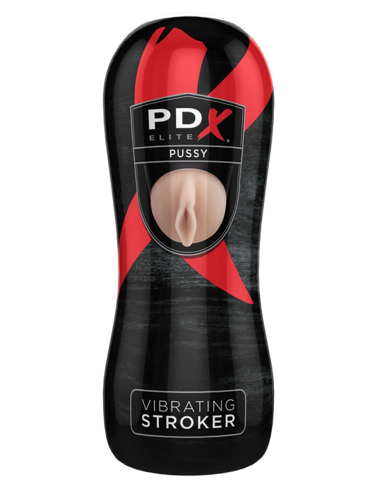 Pipedream - PDX Elite Vibrating Pussy Stroker - Light Skin Tone/Black