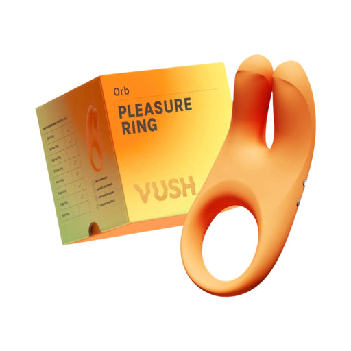 Vush - Orb Pleasure Ring - Vibrerende Cockring met Stimulerende Oren - Oranje-Erotiekvoordeel.nl