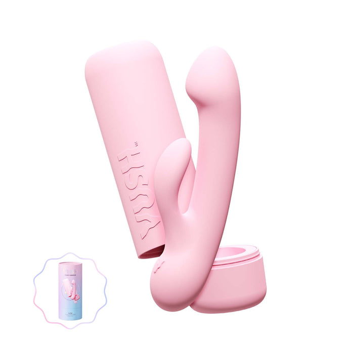 Vush - Pop Glow - Dubbele Stimulatie Rabbit Vibrator - Met Opbergkoker - Lichtroze-Erotiekvoordeel.nl