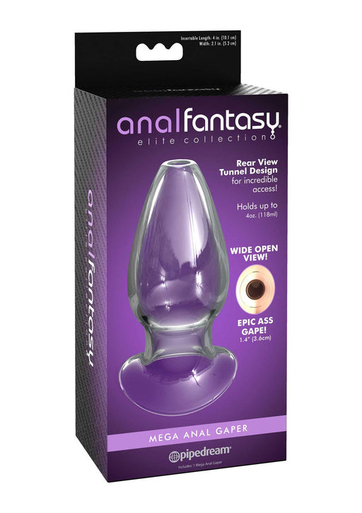 Pipedream - Anal Fantasy Elite Mega Anal Glass Gaper - Holle Glazen Buttplug - Transparant-Erotiekvoordeel.nl