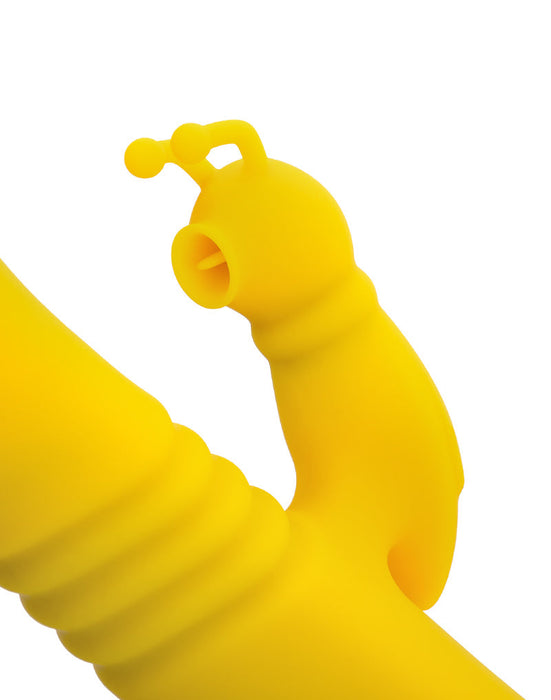 Rimba Toys - Malmö - Stotende en Kloppende Rabbit Vibrator - Geel-Erotiekvoordeel.nl