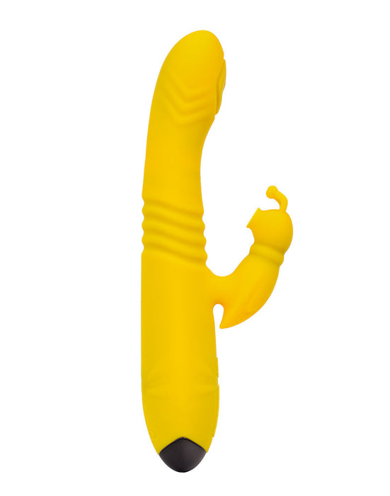 Rimba Toys - Malmö - Stotende en Kloppende Rabbit Vibrator - Geel-Erotiekvoordeel.nl