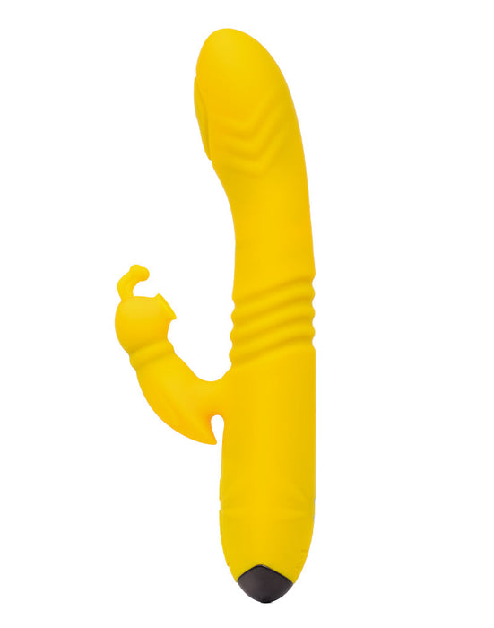 Rimba Toys - Malmö - Stotende en Kloppende Rabbit Vibrator - Geel-Erotiekvoordeel.nl