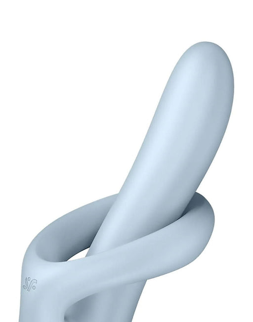 Satisfyer - Heat Flex 4 - Verwarmende Rabbit Vibrator - Lichtblauw-Erotiekvoordeel.nl