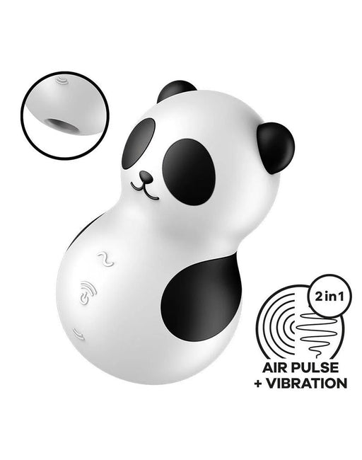 Satisfyer - Pocket Panda - Dubbele Air Pulse Vibrator - Zwart/Wit-Erotiekvoordeel.nl