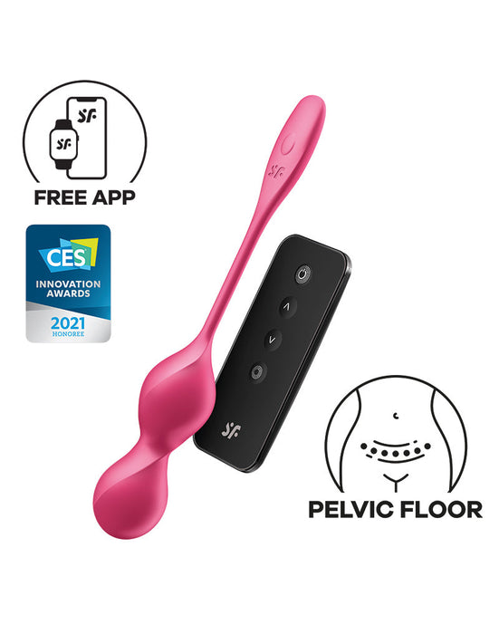 Satisfyer - Love Birds 2 - Vibrerende Vaginale Balletjes - Met App Control - Roze-Erotiekvoordeel.nl