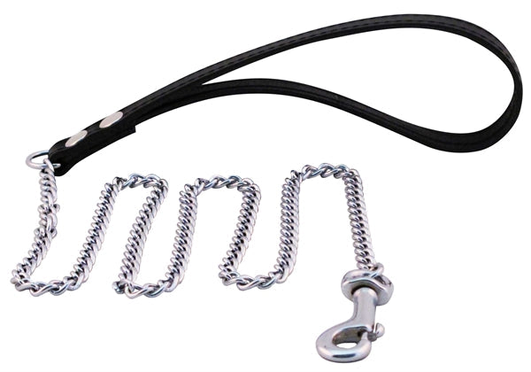 Mister B - Puppy Leash Chain - Puppy Leiband - Metalen Ketting met Leren Handvat-Erotiekvoordeel.nl