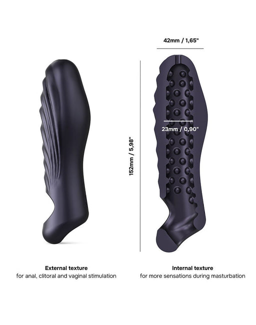 ManWan - Ryzer - Penis Extender en Zachte Masturbatie Sleeve - Black Plum-Erotiekvoordeel.nl