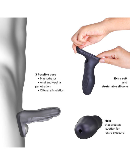 ManWan - Ryzer - Penis Extender en Zachte Masturbatie Sleeve - Black Plum-Erotiekvoordeel.nl