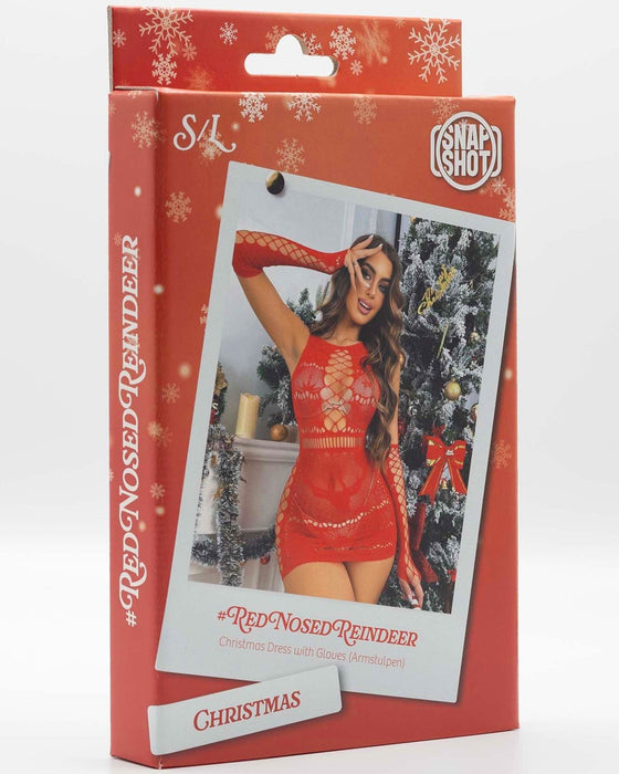 Snapshot - #rednosedreindeer - Visnet Sexy Kerstjurkje - One Size - Rood-Erotiekvoordeel.nl