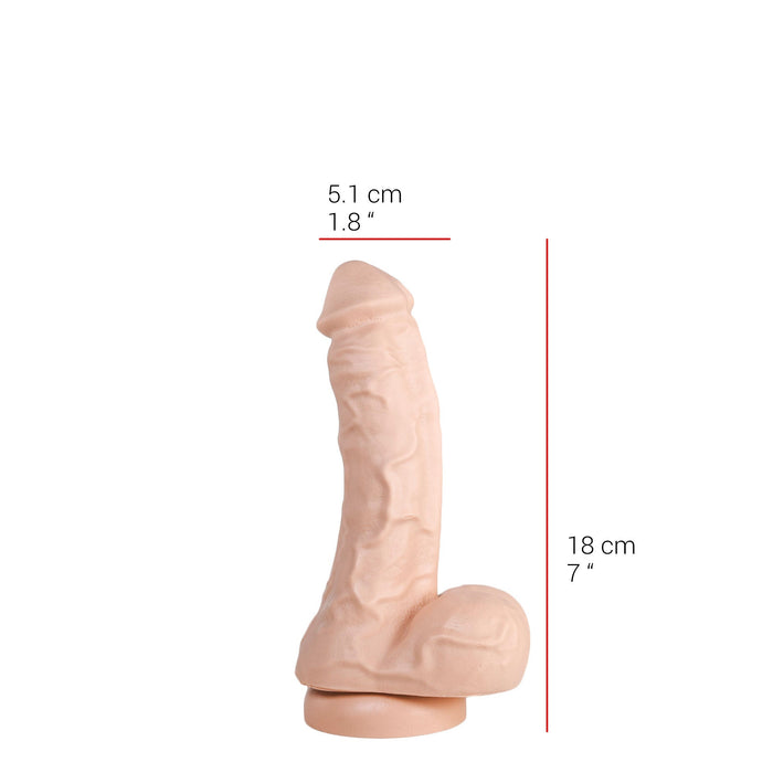 515 line - Dildo - 19.5 x 4.5 cm - Met Zuignap - Lichte Huidskleur-Erotiekvoordeel.nl