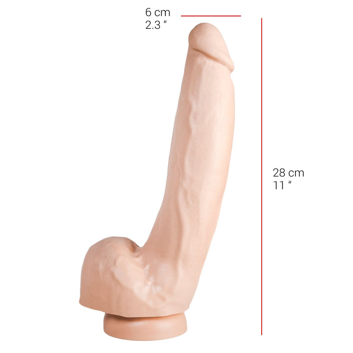 515 line - Dildo - 28 x 6 cm Met Zuignap - Lichte Huidskleur-Erotiekvoordeel.nl