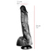 515 line - Dildo - 35 x 7.1 cm Met Zuignap – Zwart-Erotiekvoordeel.nl