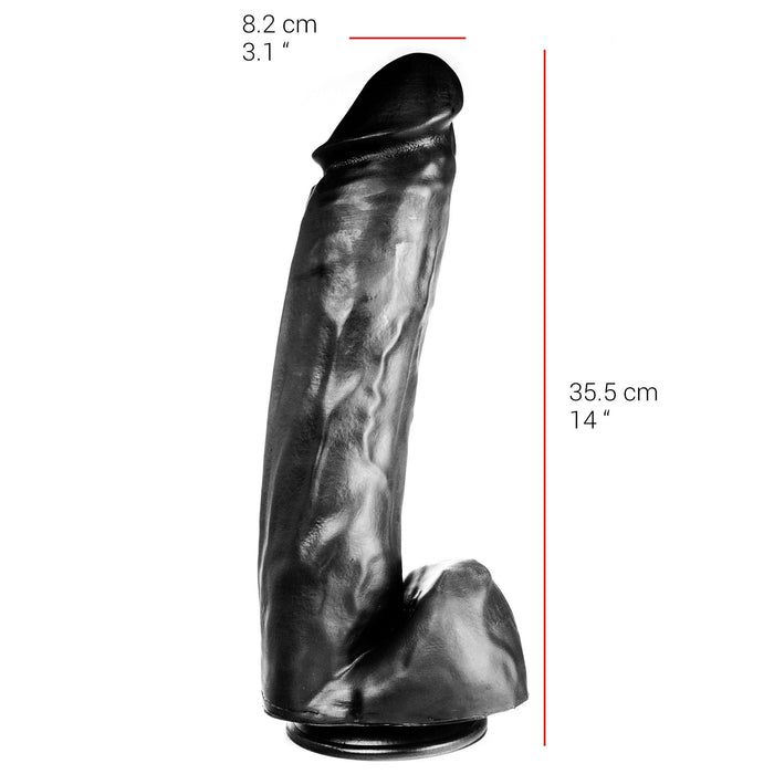 515 line - Dildo - 36 x 8.2 cm - Met Zuignap - Zwart-Erotiekvoordeel.nl