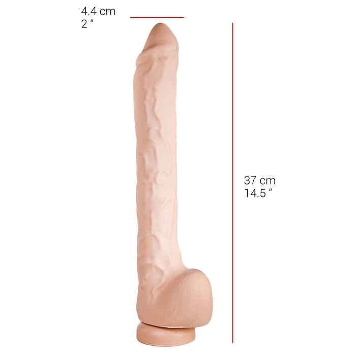 515 line - Dildo - 37 x 4.4 cm - Met Zuignap - Lichte Huidskleur-Erotiekvoordeel.nl