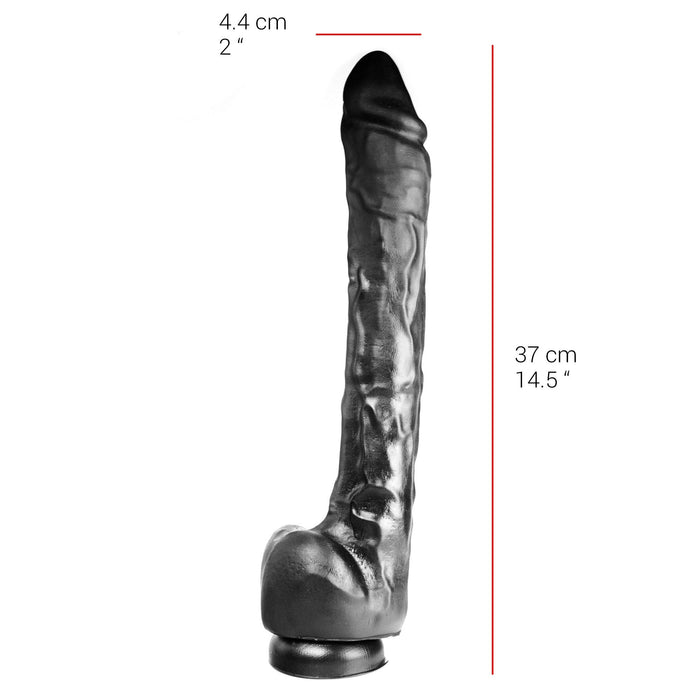 515 line - Dildo - 37 x 4.4 cm Met Zuignap - Zwart-Erotiekvoordeel.nl