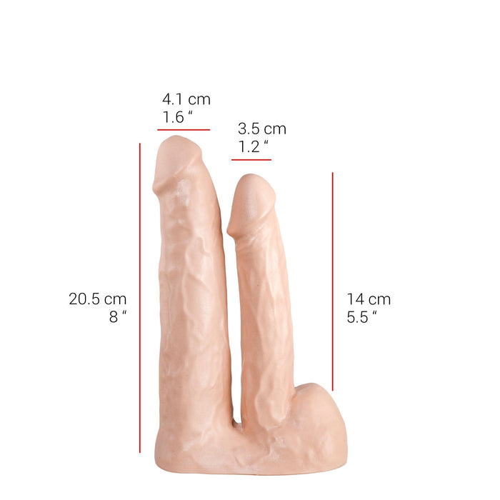 515 line - Dubbele Dildo - 20.5 en 14 cm - Lichte Huidskleur-Erotiekvoordeel.nl