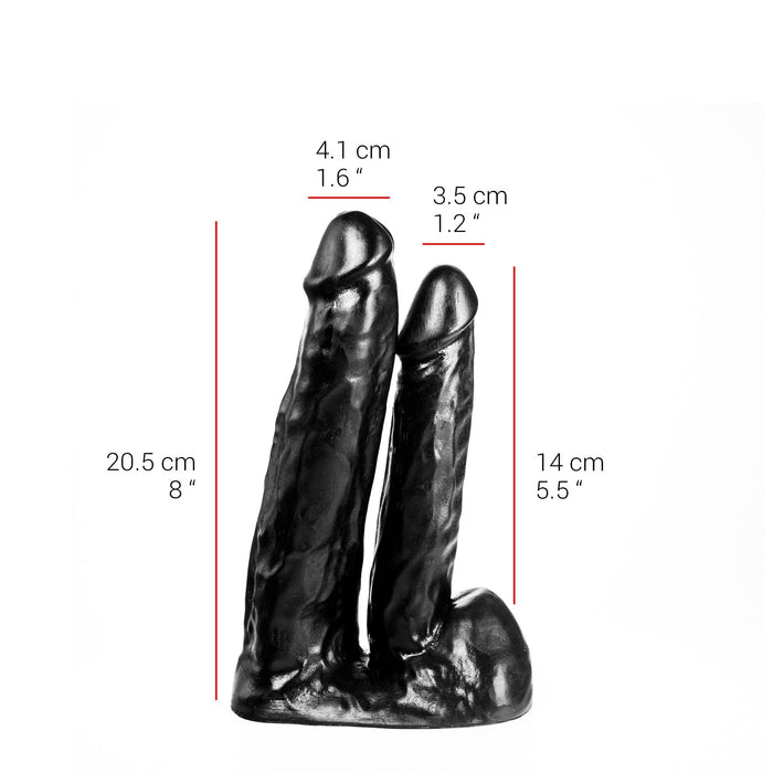 515 line - Dubbele Dildo - 20.5 en 14 cm - Zwart-Erotiekvoordeel.nl