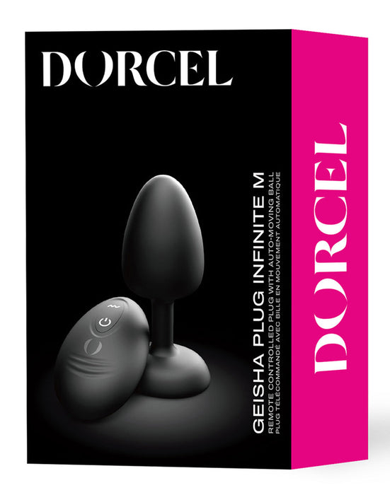 Dorcel - Vibrerende Geisha Infinite Buttplug met Bewegende Metalen Kogel - Zwart - Met Afstandsbediening-Erotiekvoordeel.nl