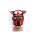 665 - Bondage Pup Hood Black Red - Puppy Play Hood - Masker - Zwart Rood - PU Leer - One Size-Erotiekvoordeel.nl